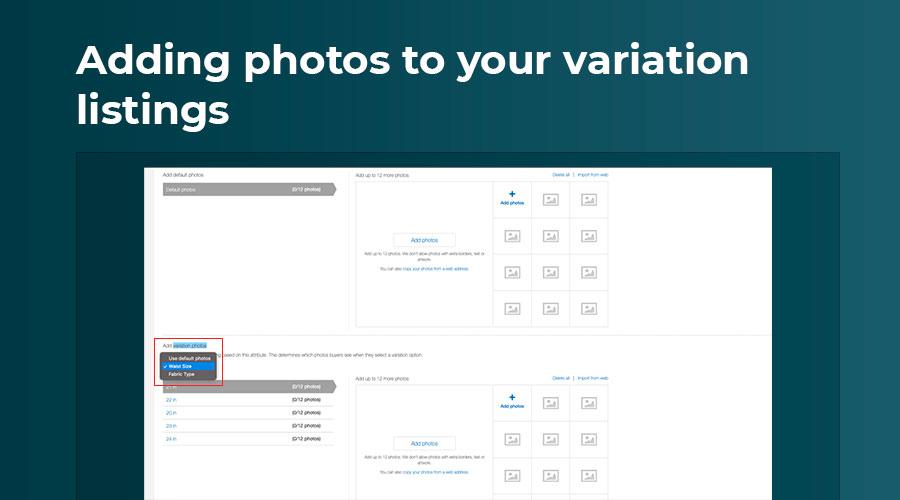 adding photos to your eBay variations