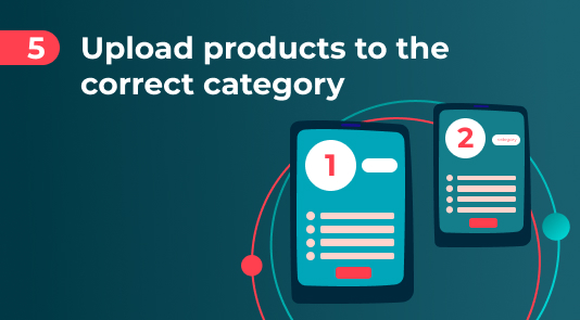 How to upload the products to the correct category