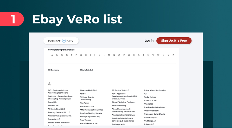 eBay Vero List