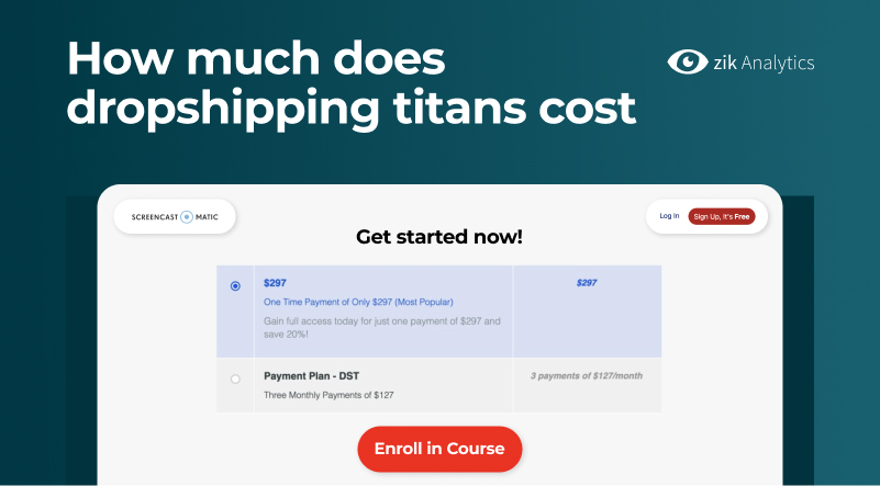 How much does Dropshipping Titans Cost