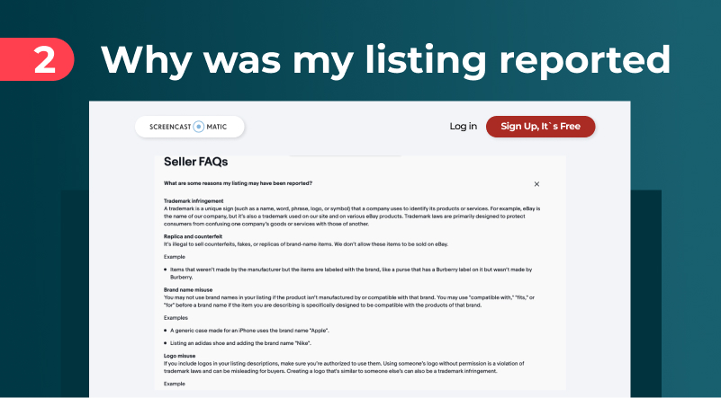 Why was my listing reported
