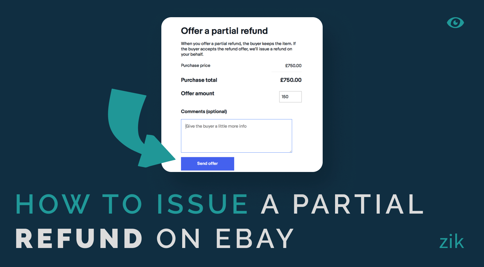 How to issue a partial refund on eBay