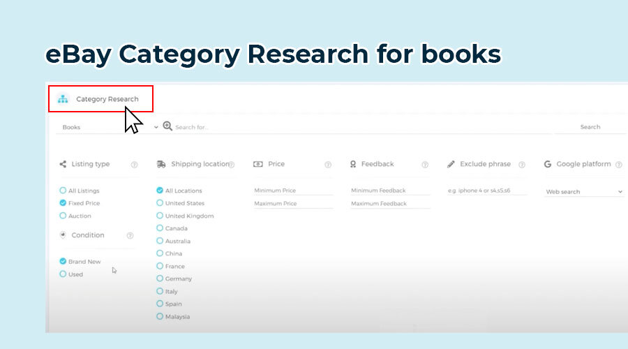 ebay category research books