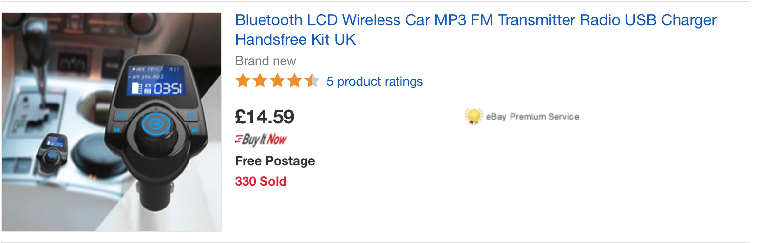 Bluetooth Radio eBay listing
