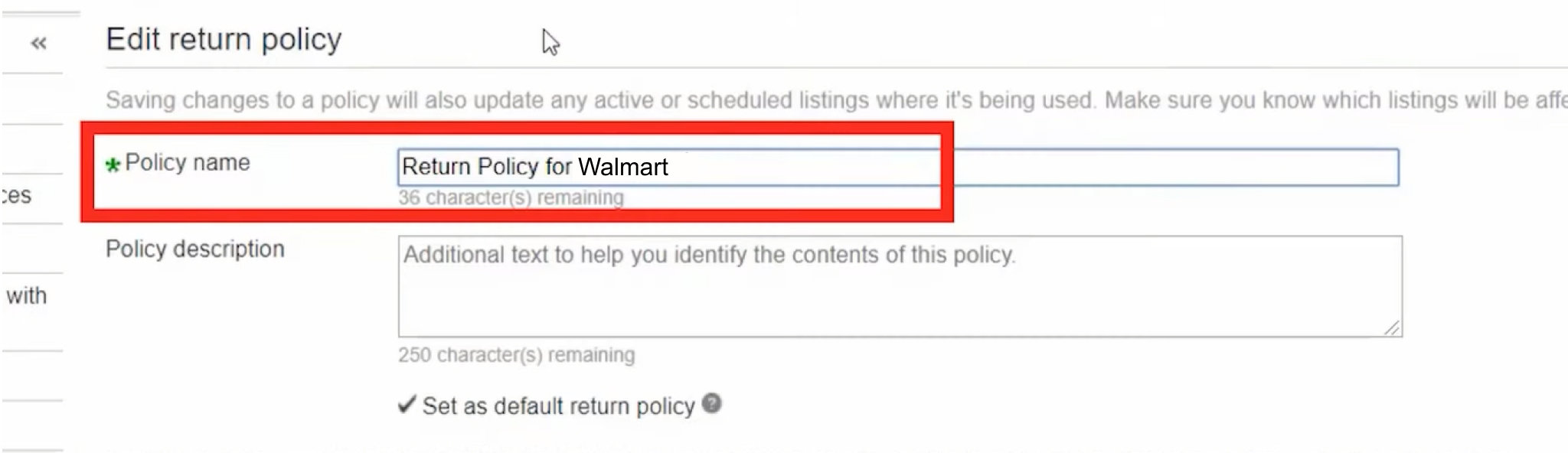 Returns policy for walmart dropshipping