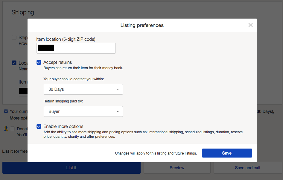 listing preference