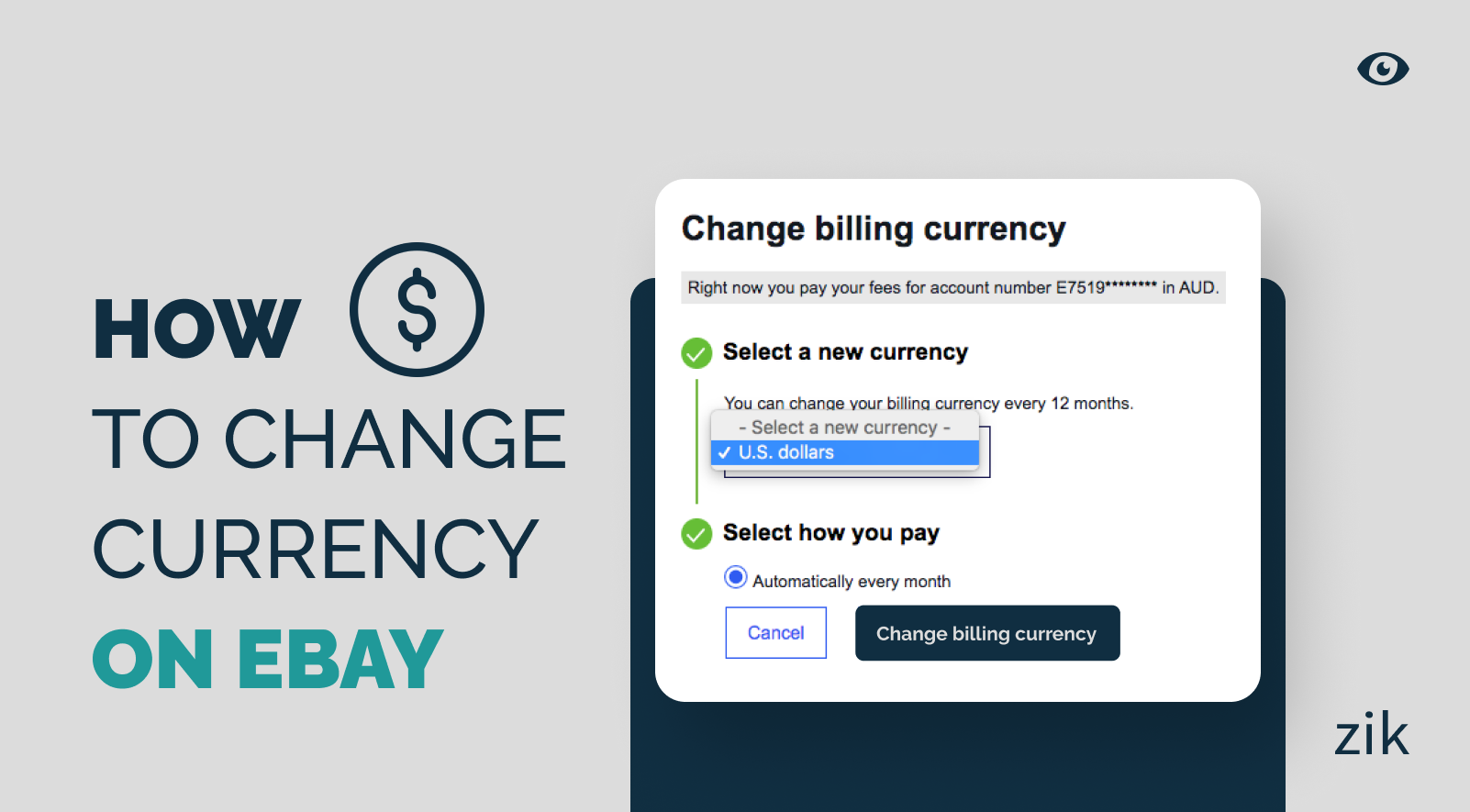 How to change your currency on eBay