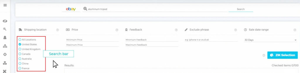 Enter in your product description, and hit search