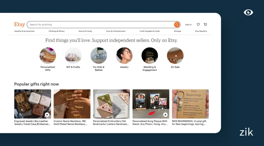 Etsy website