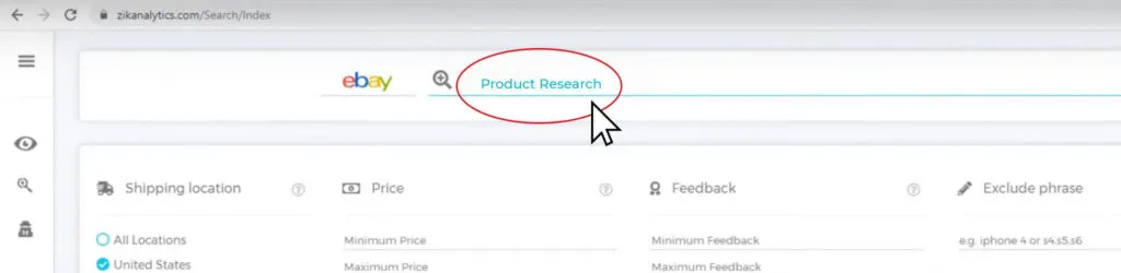 Go to the Product Research tool