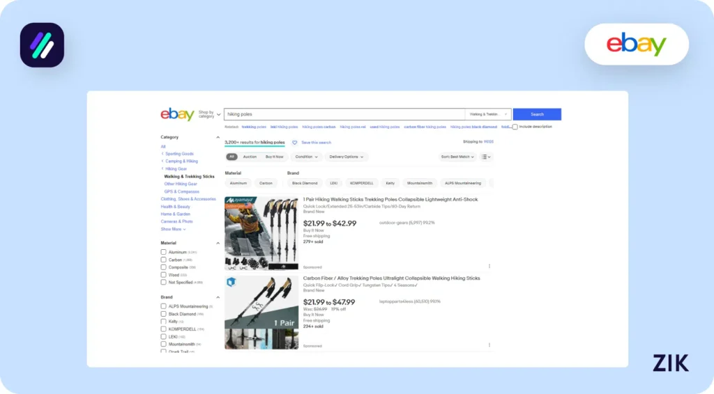 Hiking Poles eBay