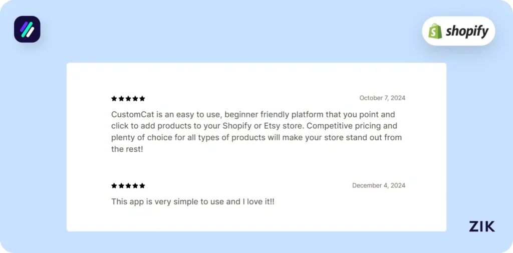 Print on Demand Apps Customcat reviews