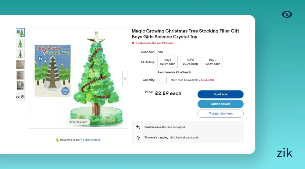 UK product eBay sample