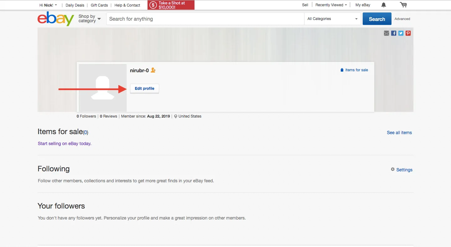 click “edit profile.”