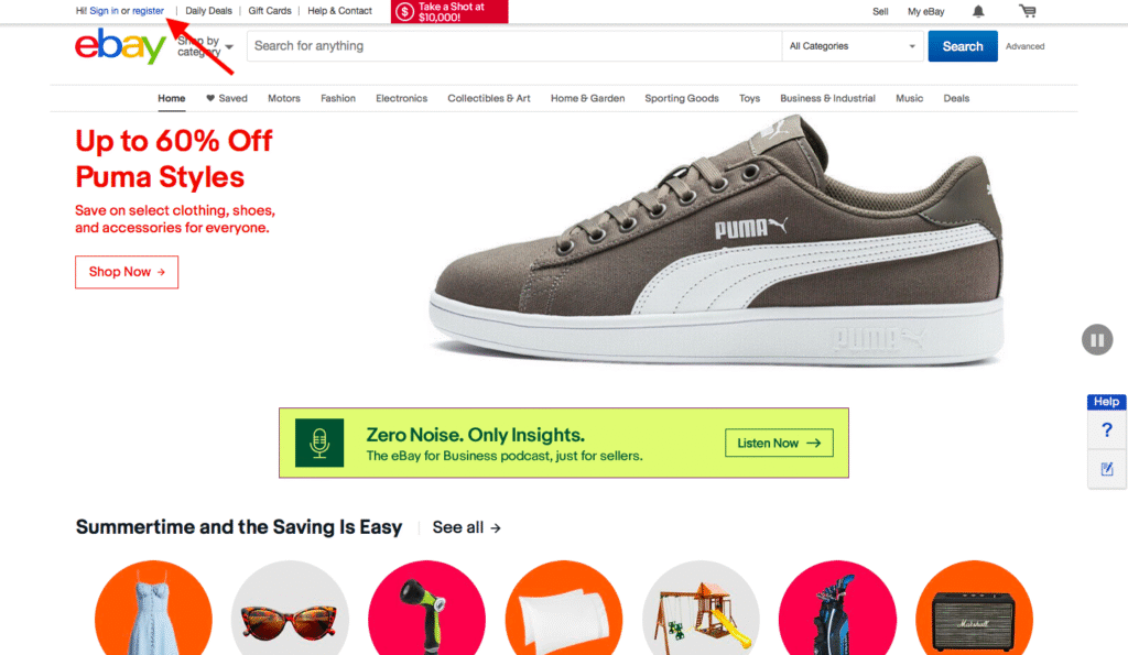 click the “register” button at the top left of the screen