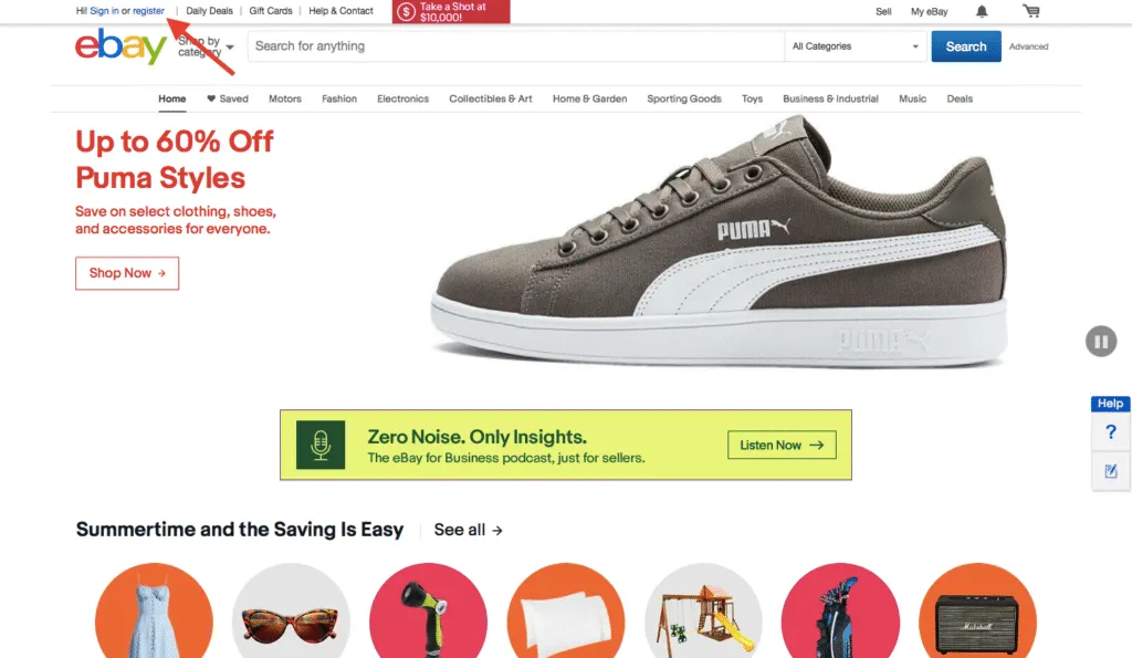 click the “register” button at the top left of the screen