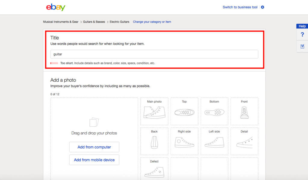 eBay keyword optimization