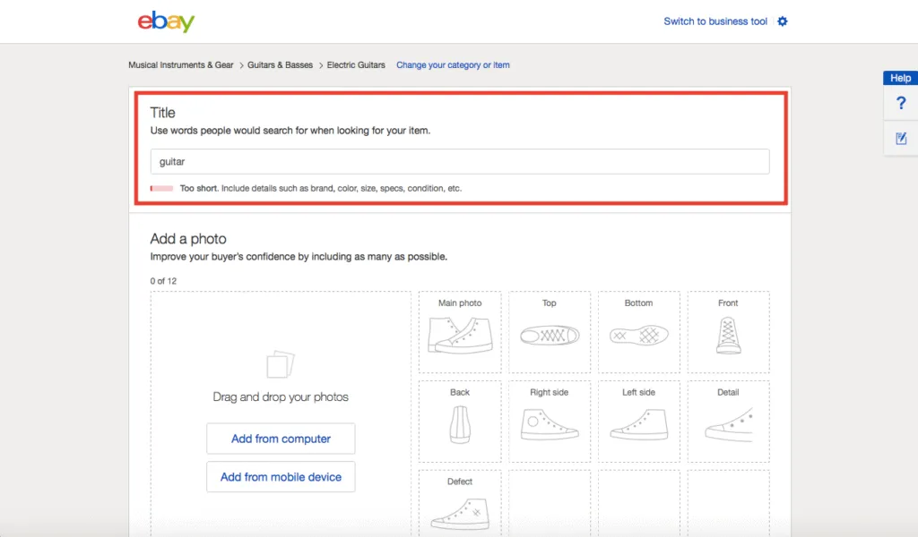 eBay keyword optimization