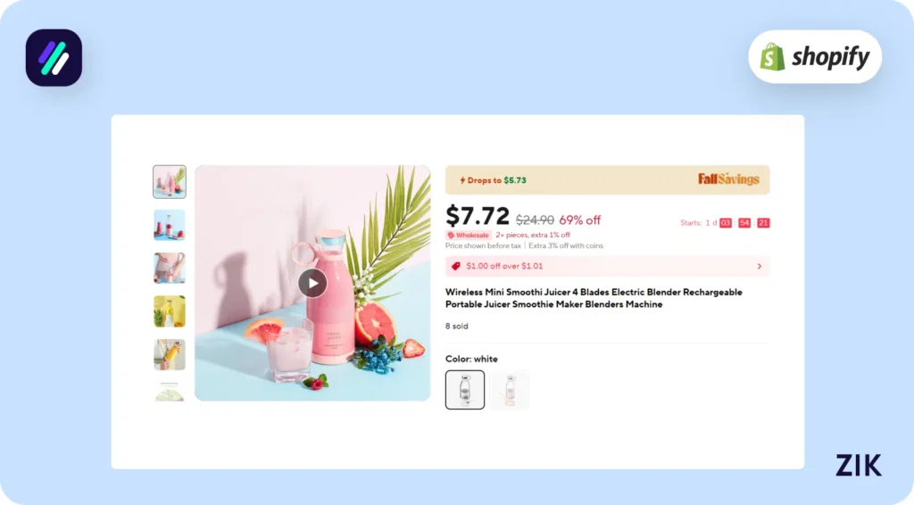 listing it for $7.72