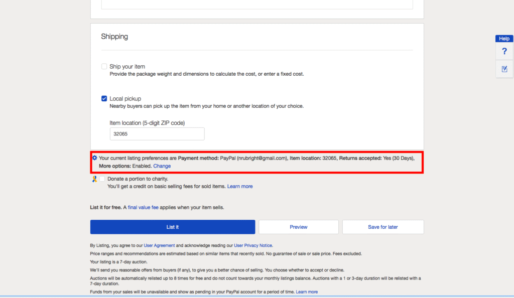 return policy eBay
