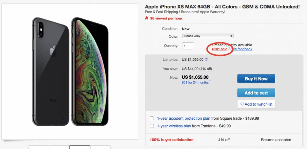 sold frequency of the product