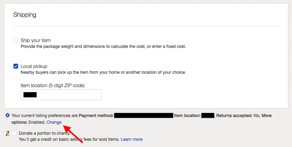 More options: Enabled.” with a button that says “Change.” Click that