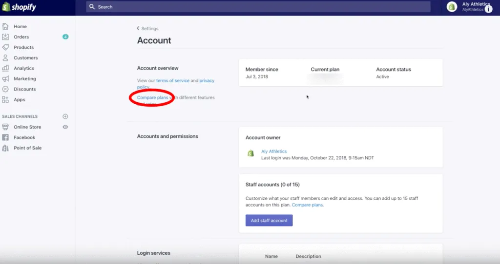click Compare Plans