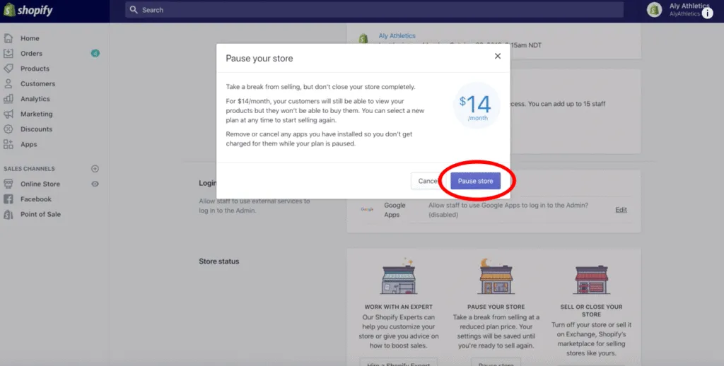 click Pause Your Store