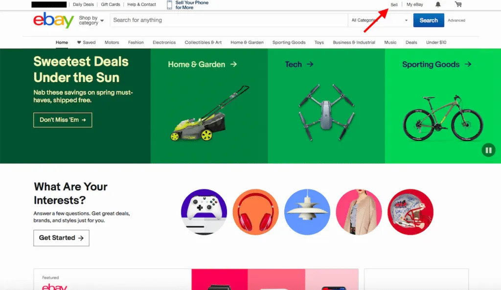 click the “sell” button in the top right