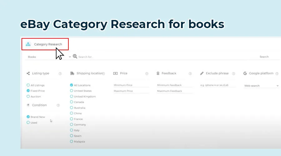 eBay Category Research for books