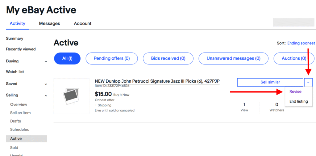my ebay active