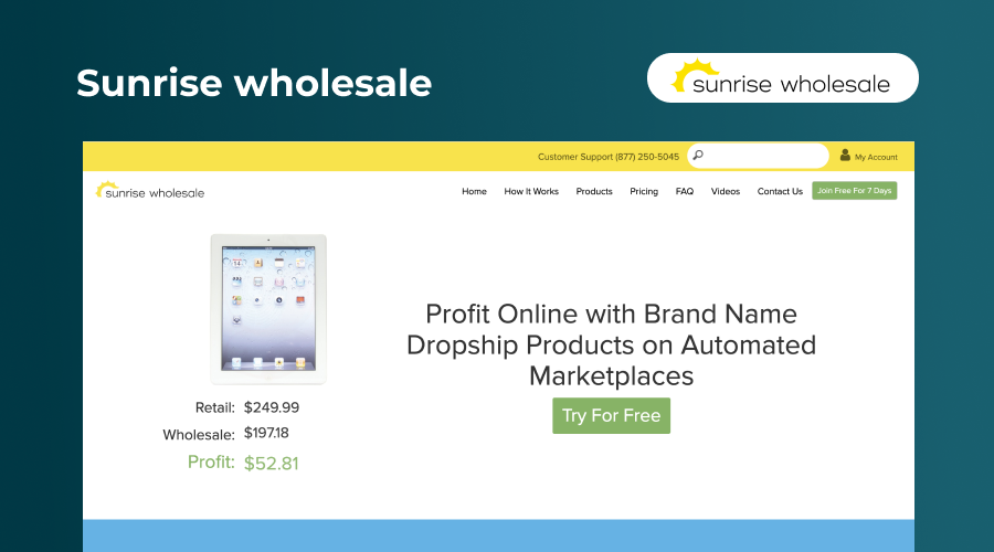 sunrise wholesale dropshipping supplier