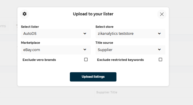 upload listing to AutoDS