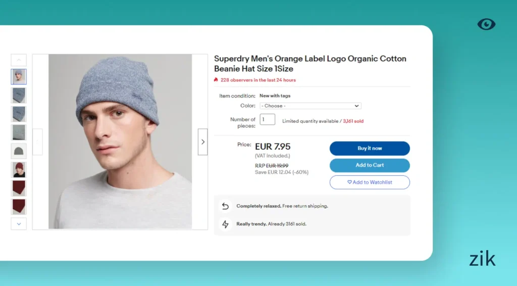 Analyze german product using zik analytics