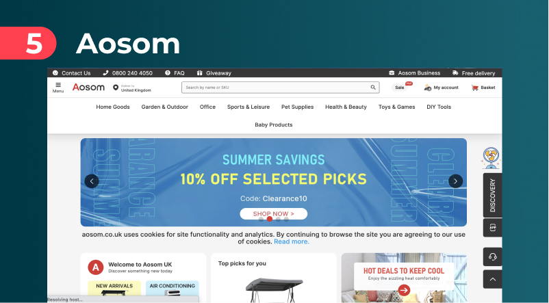 Aosom UK Dropshipping Supplier