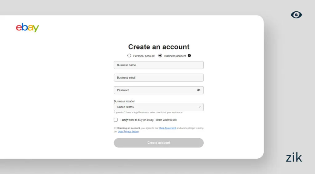 Open eBay Seller Account