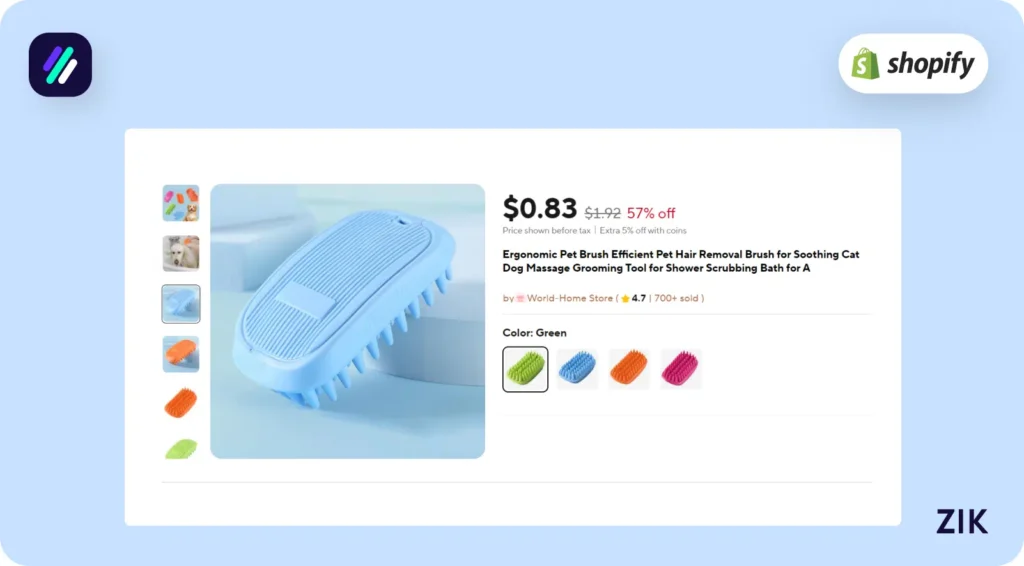 ali express pet rubber brush