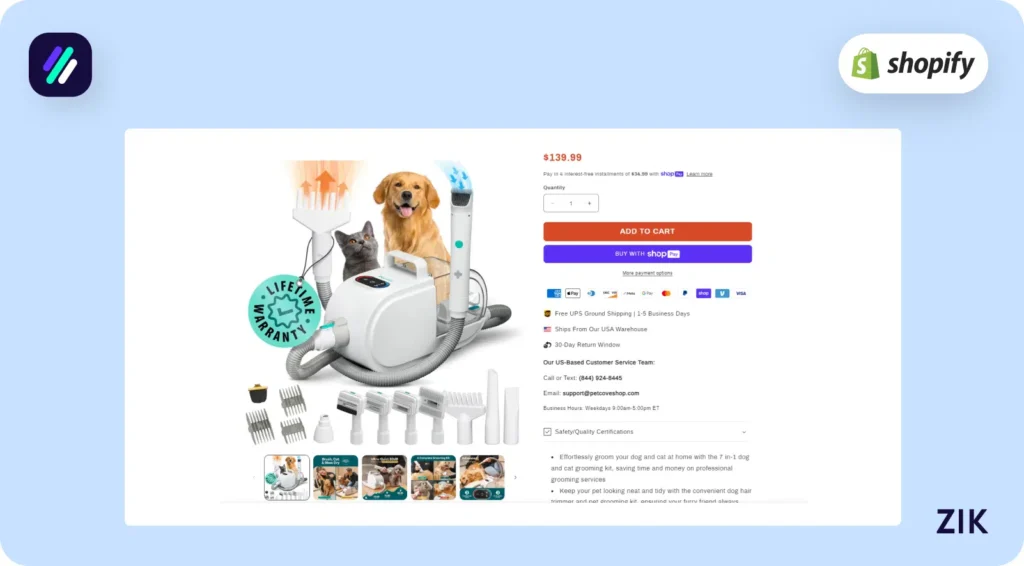 furfluff pet grooming kit