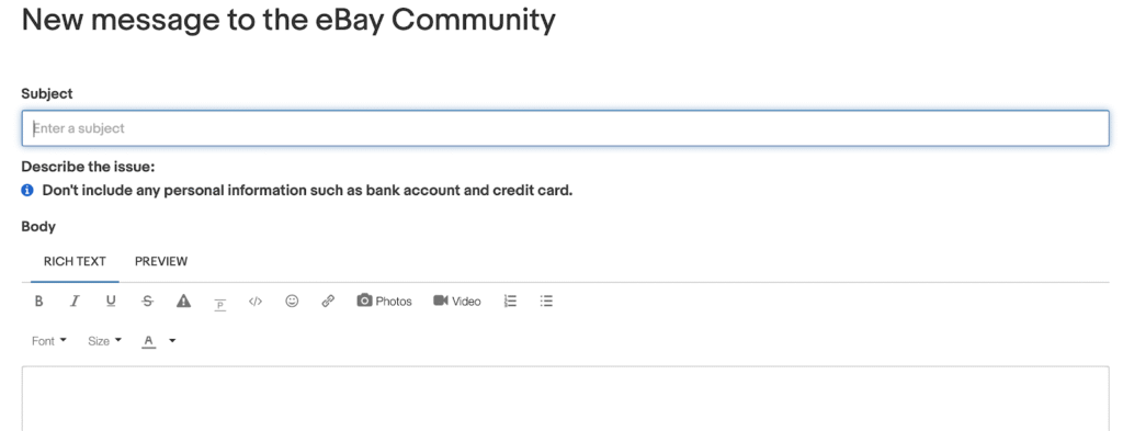 help through the eBay community.