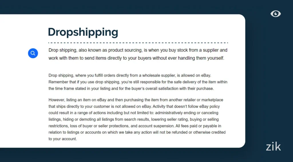 how does eBay dropshipping work?