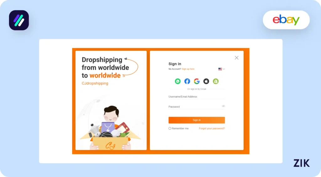 set up your account on the CJ Dropshipping website