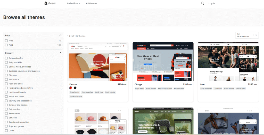 shopify template