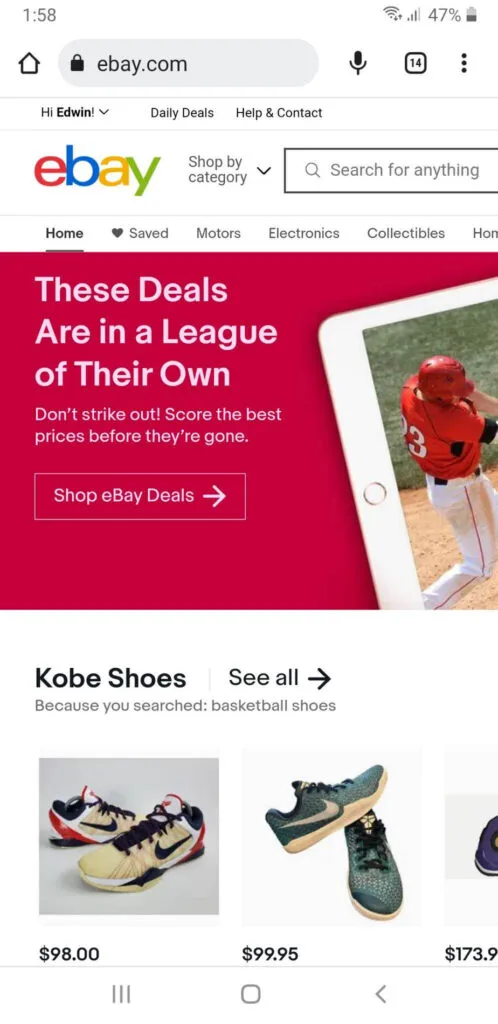 Find your name at the top left corner