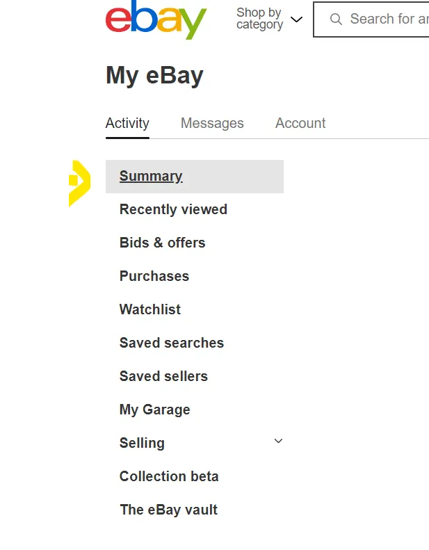 Go to Summary and then click Edit Profile option