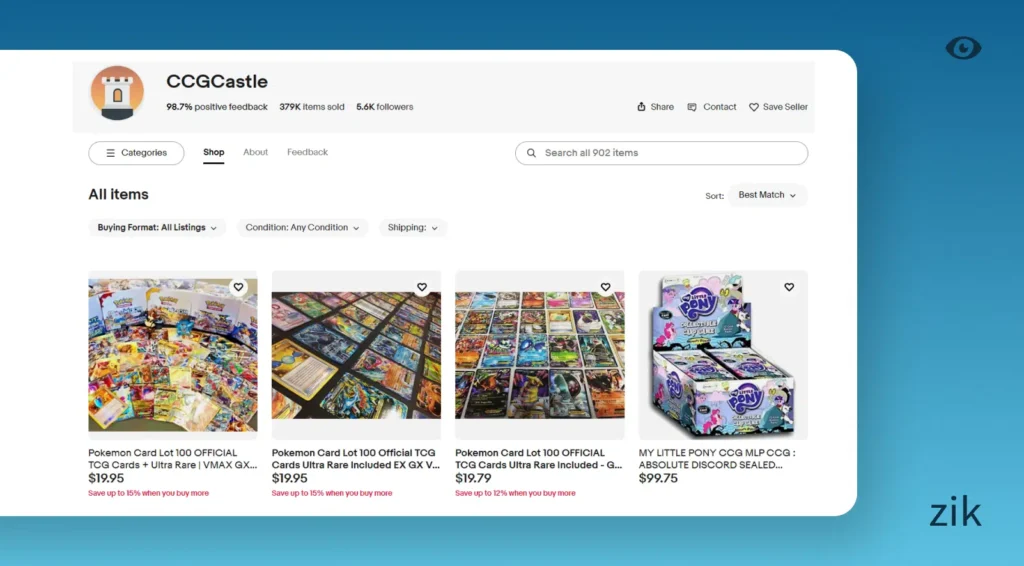 Pokemon card seller