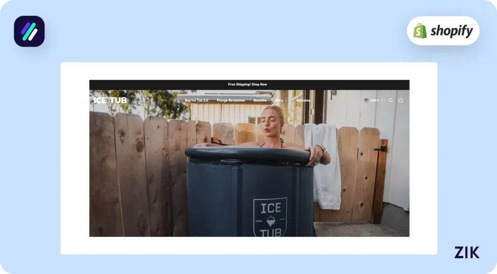 an ice tub.