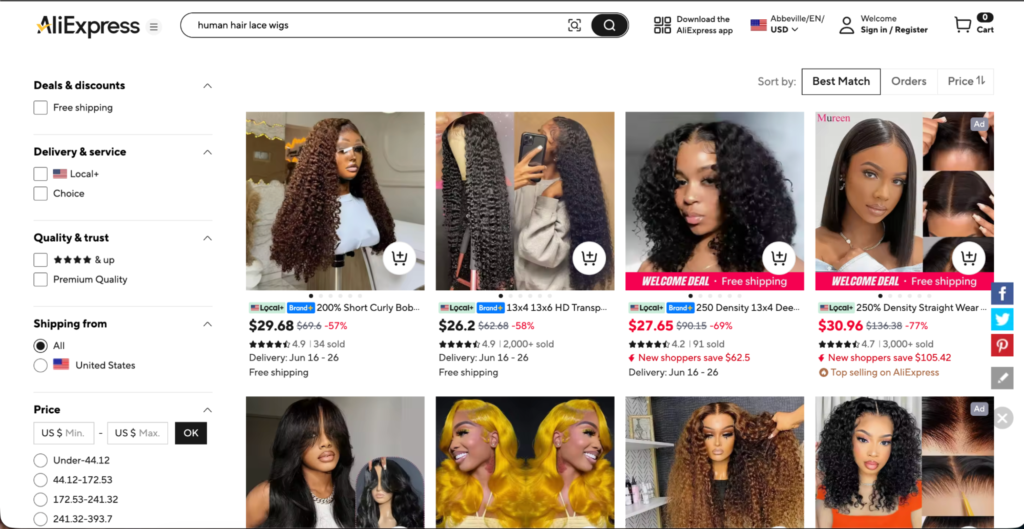 AliExpress Best Hair Products Dropshipping Suppliers