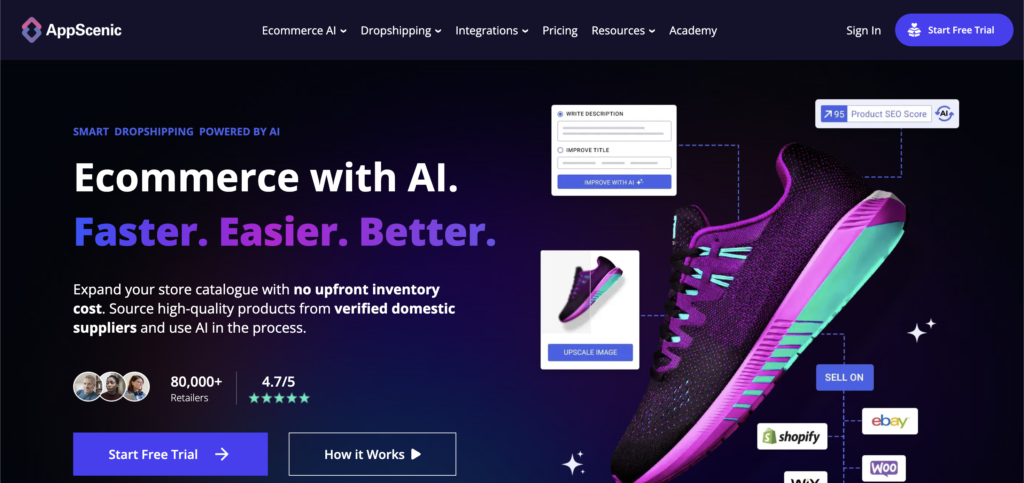 AppScenic UK dropshipping supplier for eBay homepage