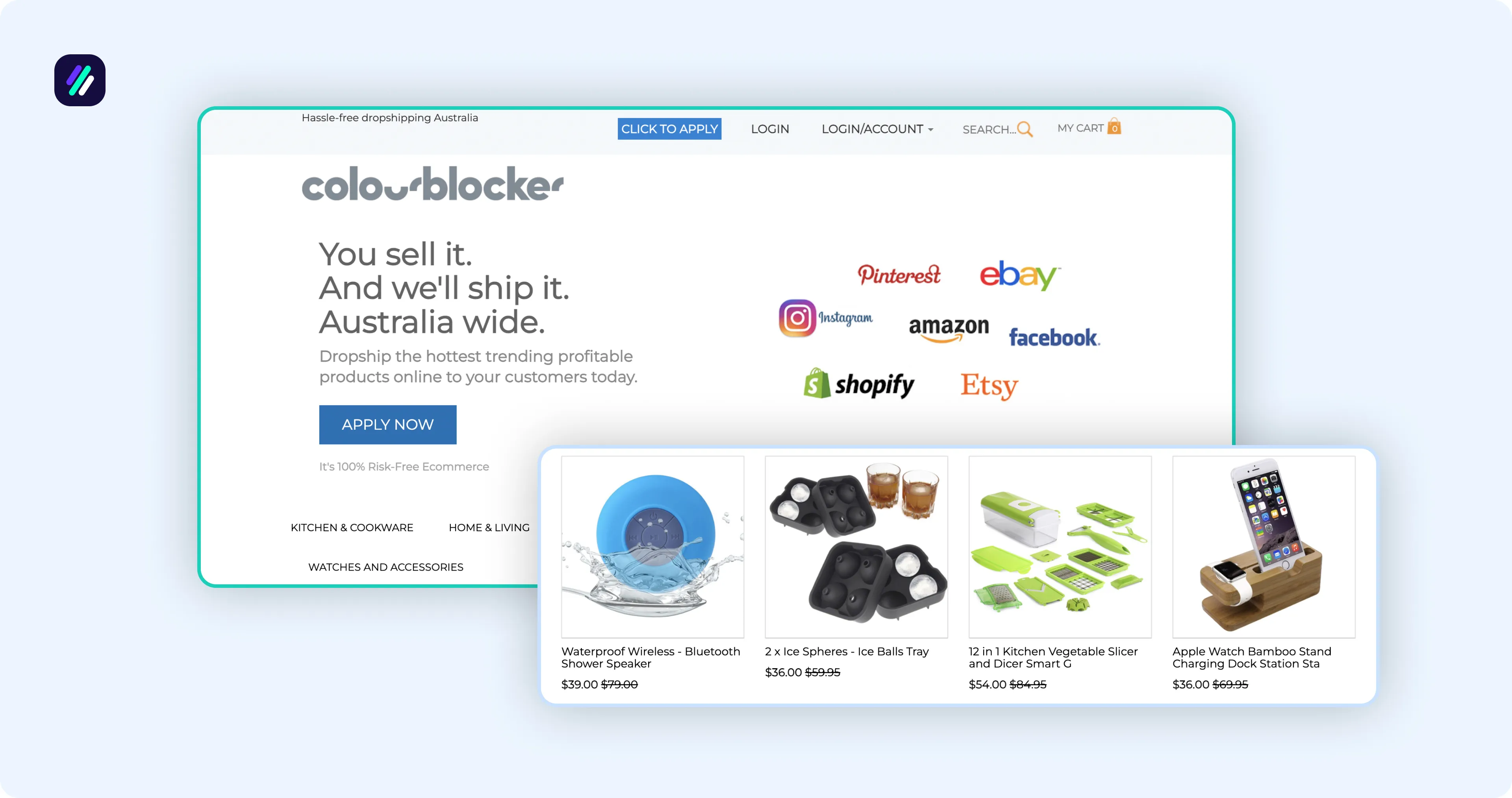 Australian Dropshipping Suppliers Colour Blocker platform