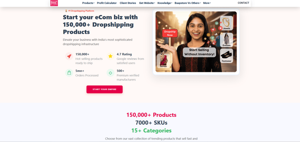 Baapstore is one of the indian dropshipping suppliers
